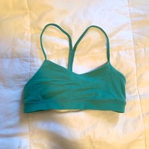 Turquoise Power Y Sports Bra